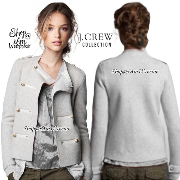 J.Crew Collection military style sweater jacket with brass buttons *iamwarrior - Picture 1 of 10
